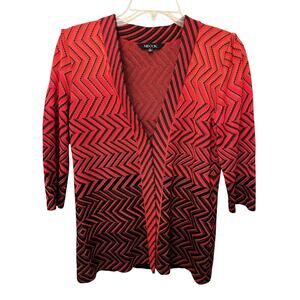Misook  Multicolor knit Geometric Pattern Cardigan size extra small